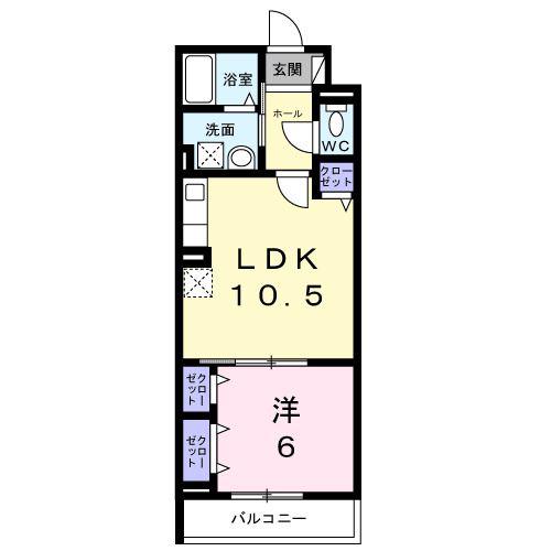 ヒカルサ尼崎神崎町(1LDK/3階)の間取り写真