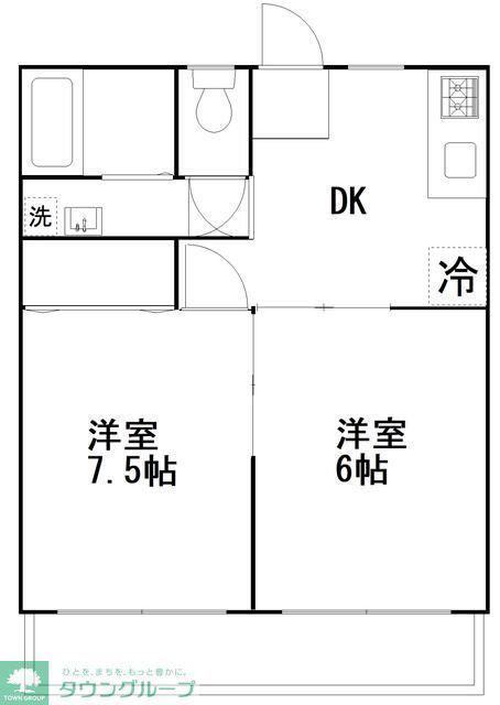WADA・11(2DK/5階)の間取り写真