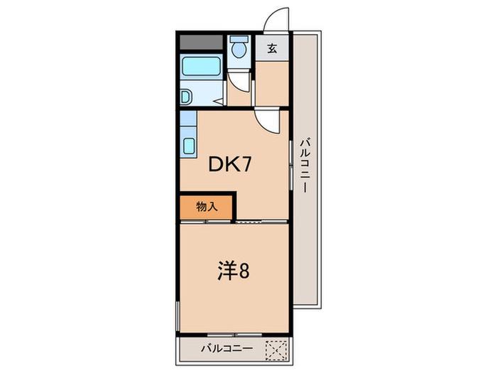 HOUSE20(1DK/4階)の間取り写真