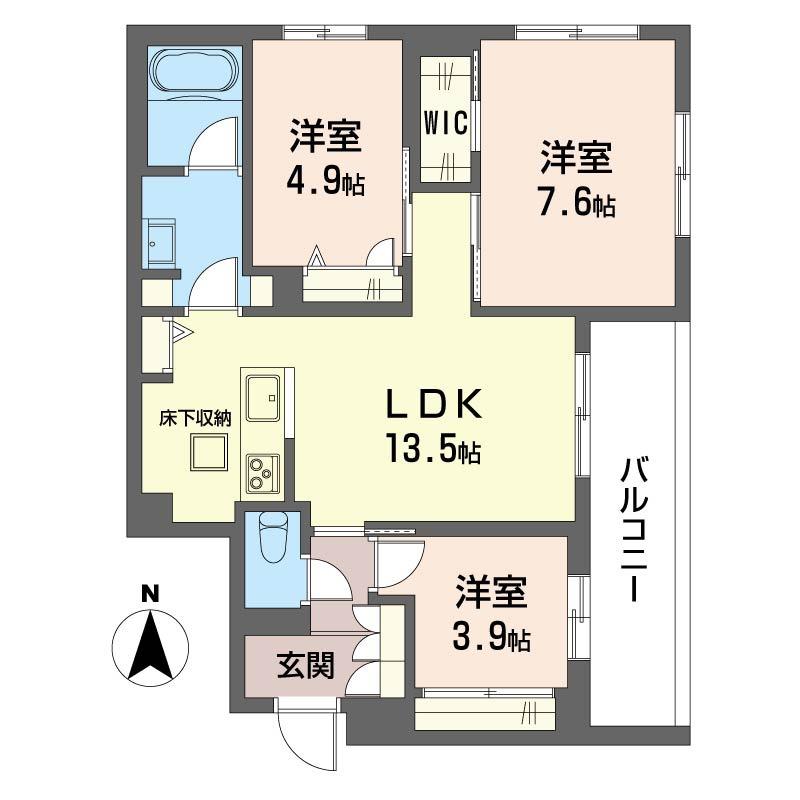 西武池袋線 富士見台駅 徒歩12分 3階建 新築(3LDK/1階)の間取り写真