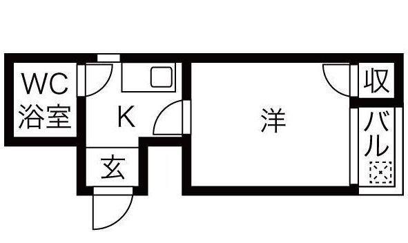 ドリーム21(1K/1階)の間取り写真
