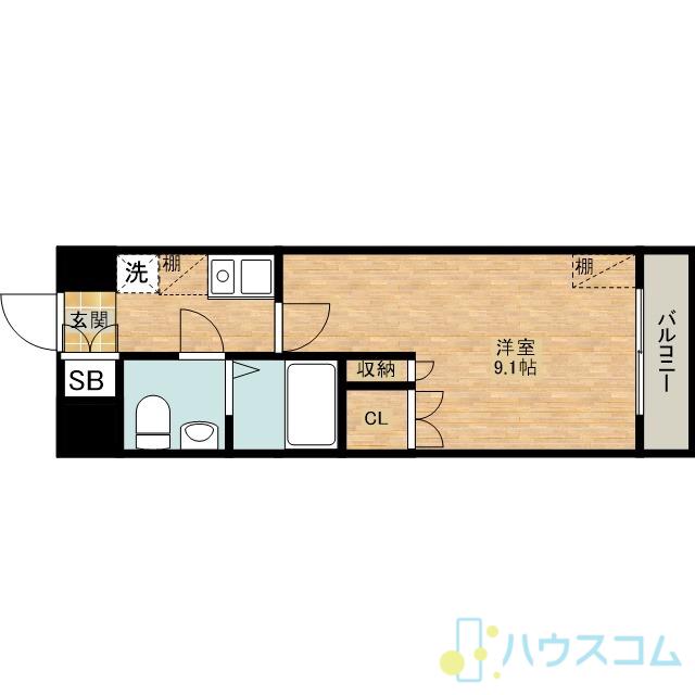 ヴィラフェザントⅡ(1K/3階)の間取り写真