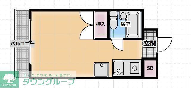 ペアヒルズ大和田(ワンルーム/4階)の間取り写真