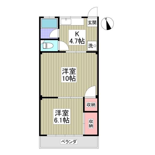 大栄コーポ(2K/3階)の間取り写真