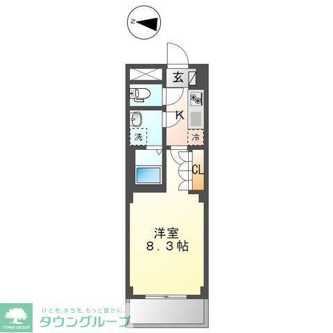 SUN GARDEN(1K/1階)の間取り写真