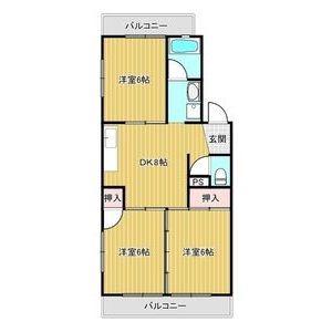 ドエルはーもにー(3DK/3階)の間取り写真