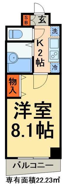 FCプレミール竜泉(1K/7階)の間取り写真
