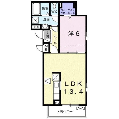 ラポール(1LDK/1階)の間取り写真