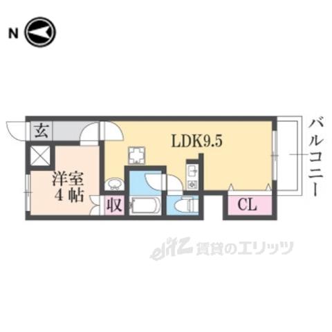 HEART桜館(1LDK/1階)の間取り写真