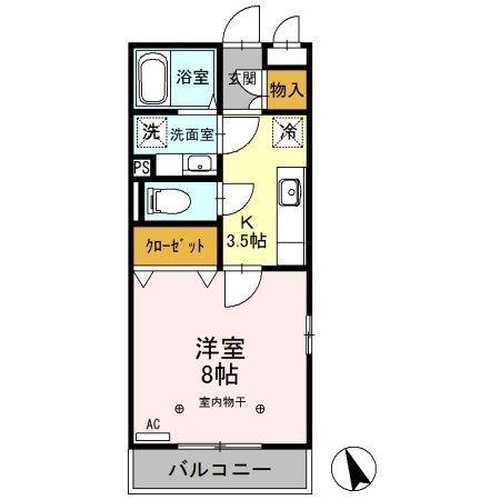 アネシス城北C(1K/3階)の間取り写真
