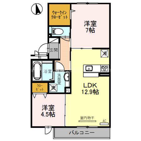 プレジール(2LDK/2階)の間取り写真