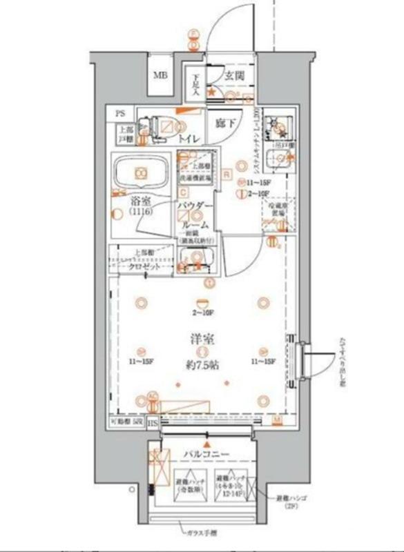 クレイシアIDZ蒲田(1K/9階)の間取り写真