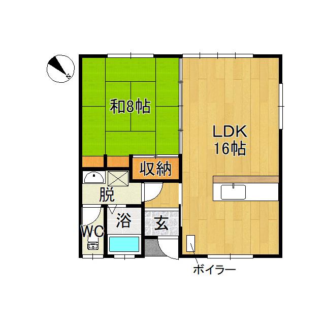 コスモスはうす(1LDK/1階)の間取り写真