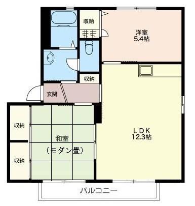 小田急江ノ島線 六会日大前駅 徒歩17分 2階建 築27年(2LDK/2階)の間取り写真