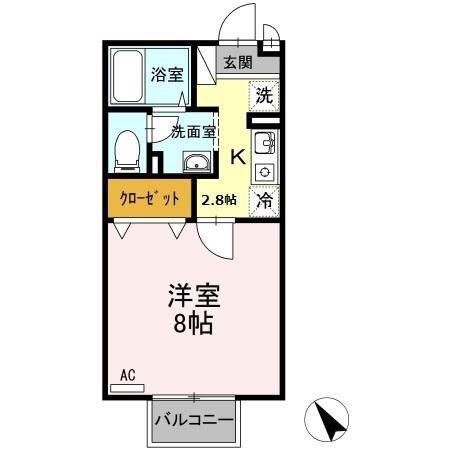 コーポラス吉村(1K/1階)の間取り写真