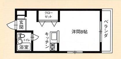 ハーモニー紫塚(ワンルーム/1階)の間取り写真