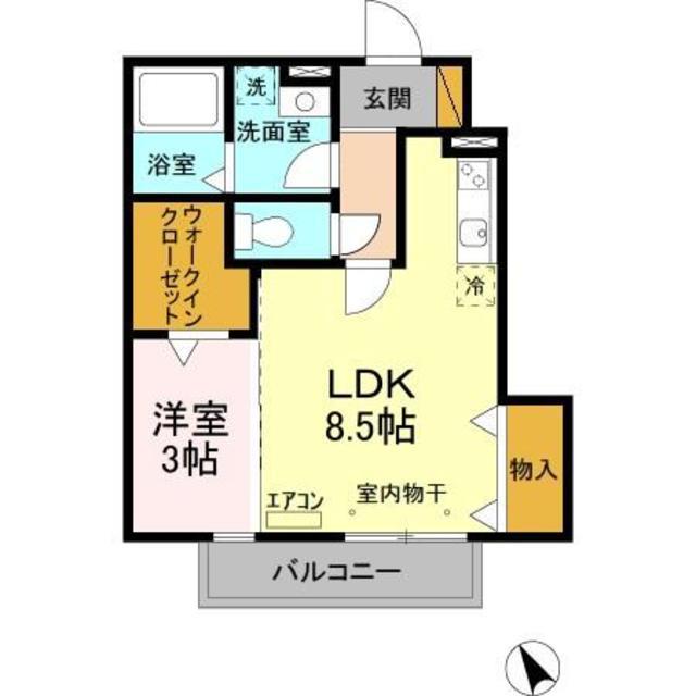 エントピア(1LDK/2階)の間取り写真
