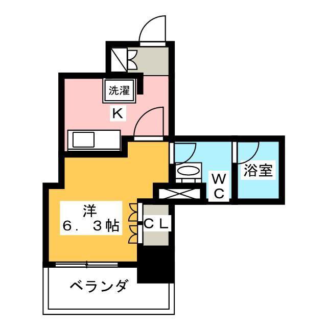 パークアクシス錦糸町ウエスト(1K/9階)の間取り写真