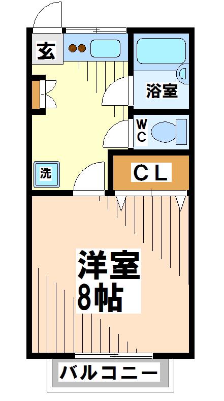 プチメゾンスギタ(1K/2階)の間取り写真