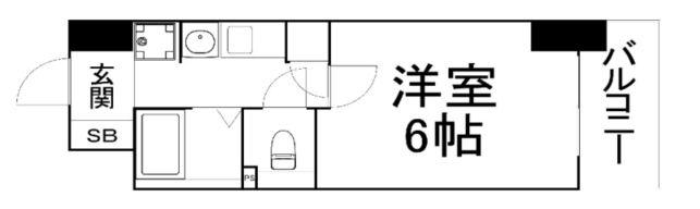 エステムコート心斎橋アルテール(1K/9階)の間取り写真
