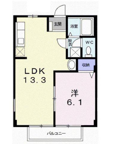 ニューシティ市川(1LDK/2階)の間取り写真