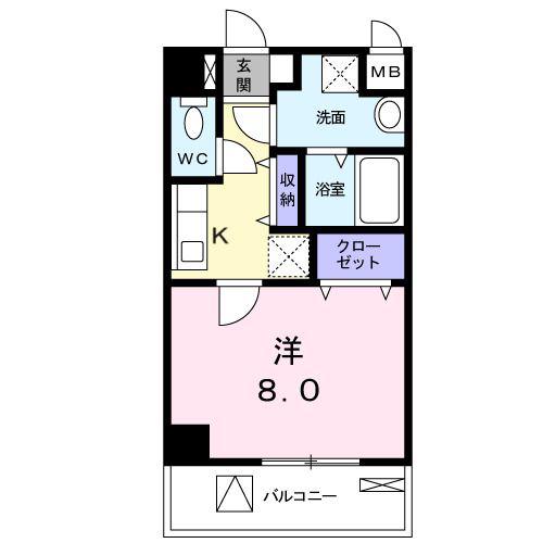 CASA T・Y・T(1K/2階)の間取り写真