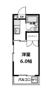 カーサK(1K/2階)の間取り写真