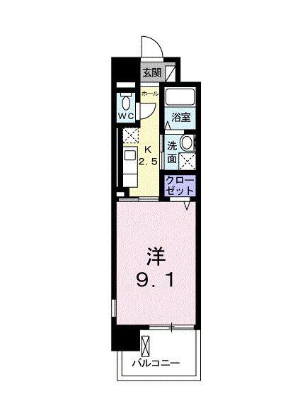 サンリットIII(1K/6階)の間取り写真