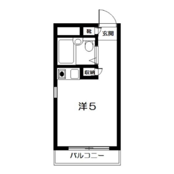 自由ヶ丘ガーデン(ワンルーム/2階)の間取り写真
