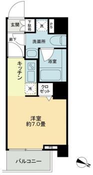 KDA SHINAGAWA OSAKI(ワンルーム/4階)の間取り写真