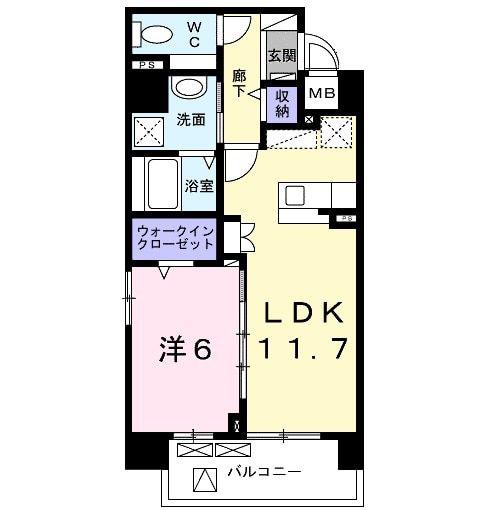 マリーナコート(1LDK/8階)の間取り写真