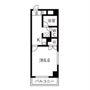 メゾンヤスフク(1K/5階)の間取り写真