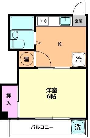 サンヒルズ橋本(1K/1階)の間取り写真
