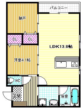 レグノカーサ(1SLDK/2階)の間取り写真