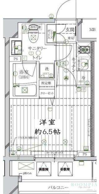 レガリス品川南大井パークサイド(1K/11階)の間取り写真