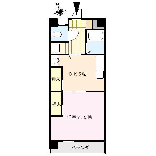 フォレスト小森野(1DK/1階)の間取り写真