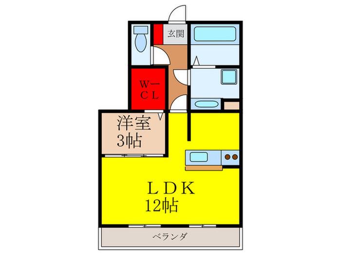 イル・クアドロ(1LDK/1階)の間取り写真