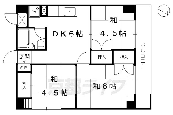 東和ハイツ(3LDK/7階)の間取り写真