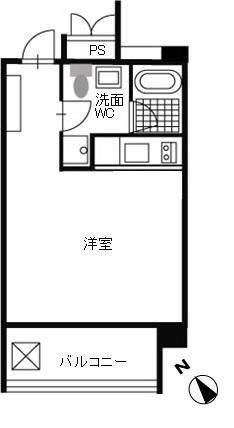 M・FLAT薬院(ワンルーム/2階)の間取り写真