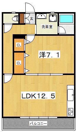 カーサアクア(1LDK/2階)の間取り写真