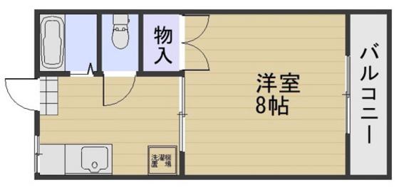 カーメル原(1K/2階)の間取り写真
