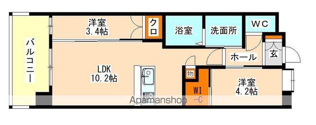 トラストビル姪浜南(2LDK/7階)の間取り写真
