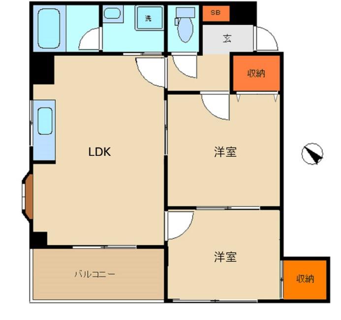 第二グリーンヒルズ(2LDK/1階)の間取り写真