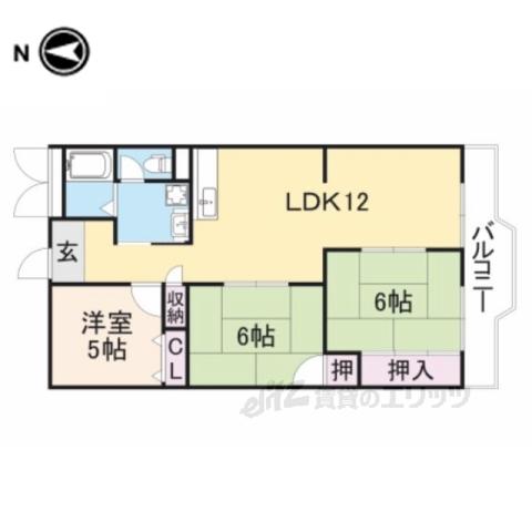 第1サンコウハイツ(3LDK/2階)の間取り写真