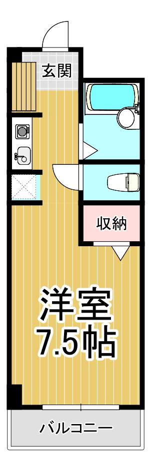 ルーズべリアJ(ワンルーム/5階)の間取り写真