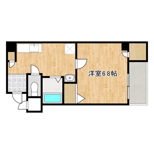 ハイツパルシェ北館(1K/6階)の間取り写真