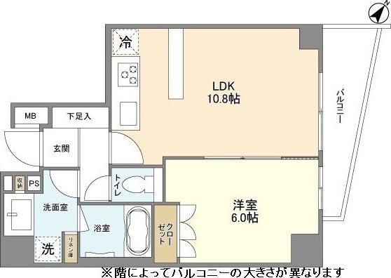 YSレジデンス代田橋(1LDK/4階)の間取り写真