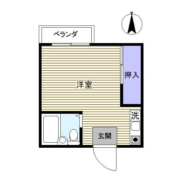サンフラワー吉村(ワンルーム/2階)の間取り写真