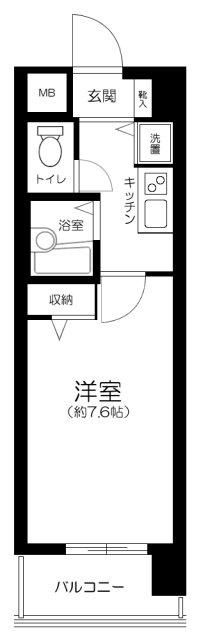 ガラ・シティ茗荷谷(1K/7階)の間取り写真
