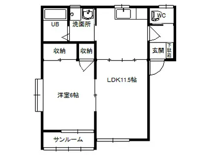 代栄パレスNO.8(1LDK/1階)の間取り写真